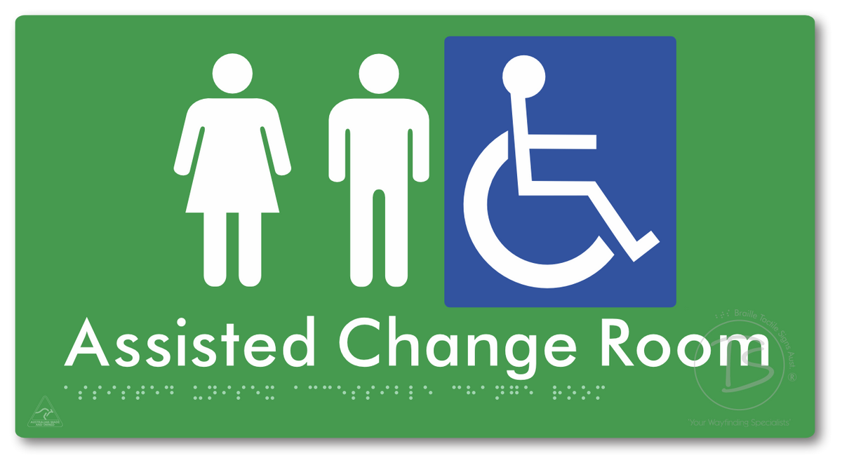 Assisted Unisex Accessible Change Room - Braille Tactile Signs Aust.