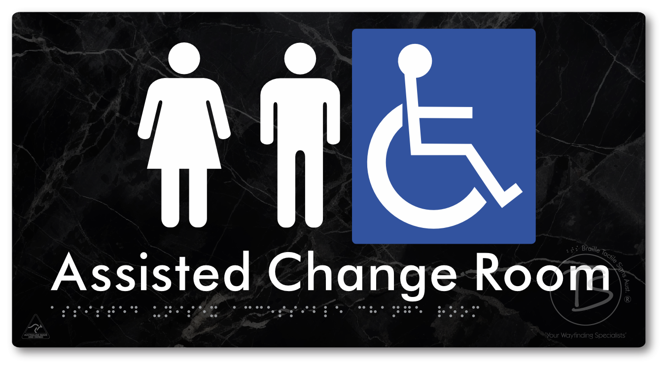 Assisted Unisex Accessible Change Room - Braille Tactile Signs Aust.