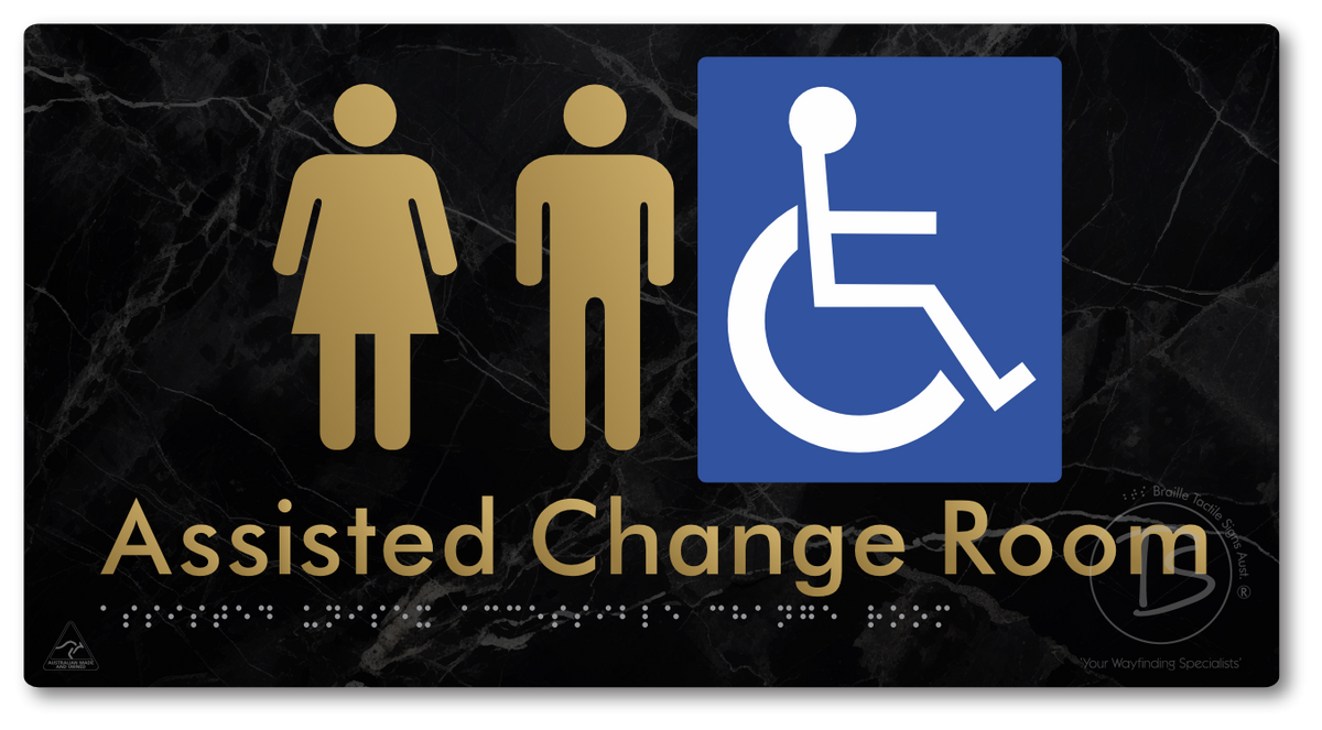 Assisted Unisex Accessible Change Room - Braille Tactile Signs Aust.