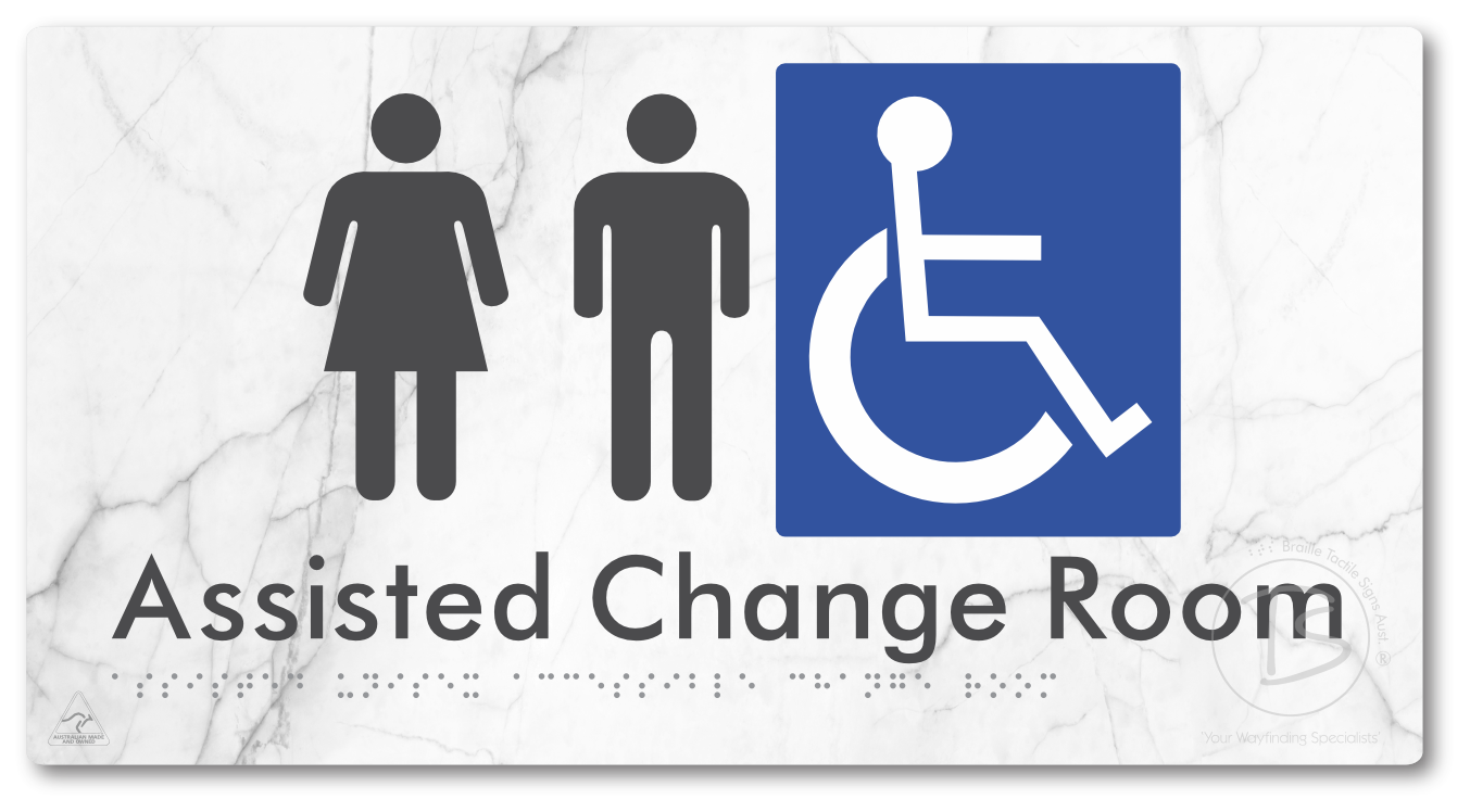 Assisted Unisex Accessible Change Room - Braille Tactile Signs Aust.