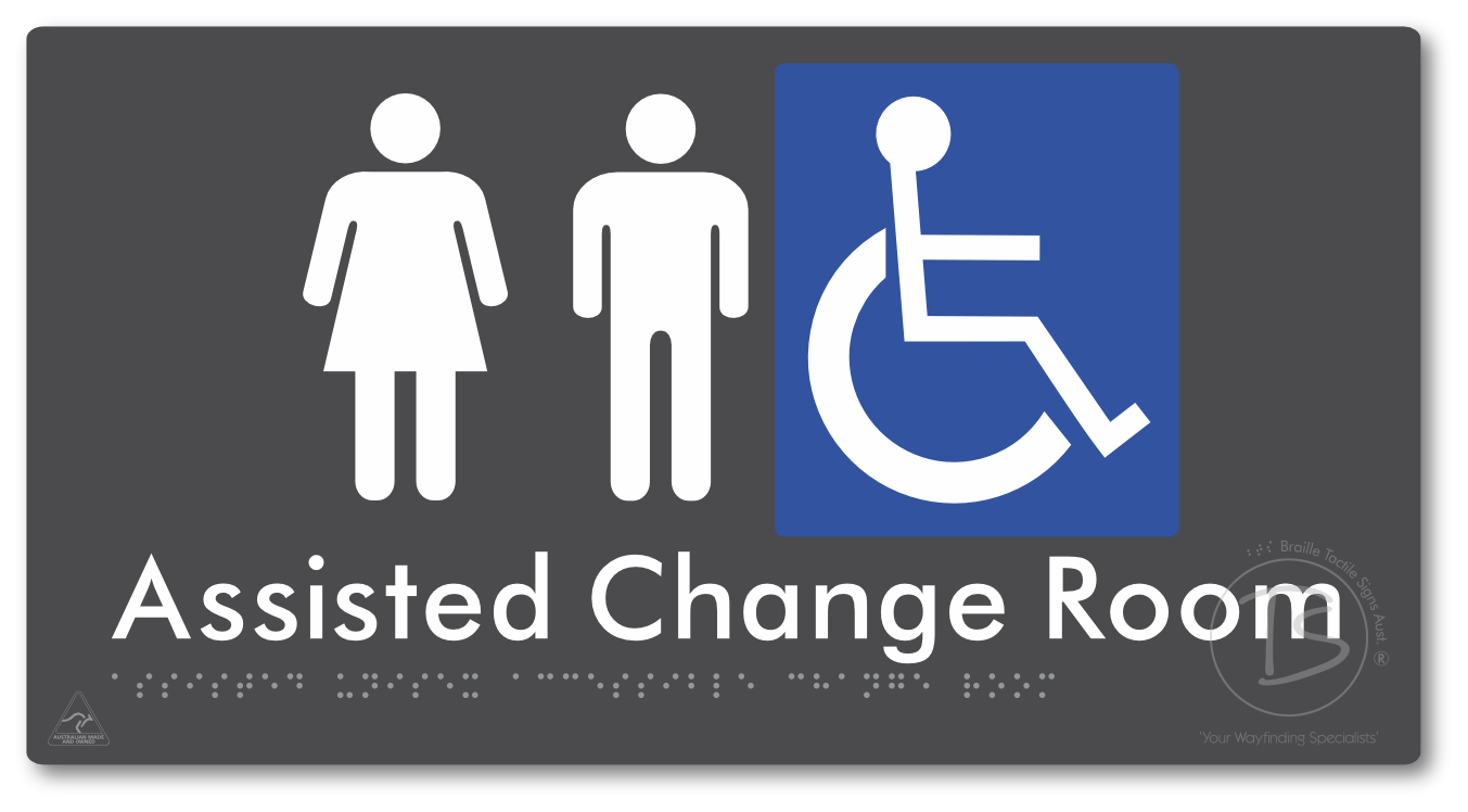 Assisted Unisex Accessible Change Room - Braille Tactile Signs Aust.