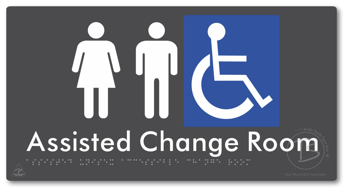 Assisted Unisex Accessible Change Room - Braille Tactile Signs Aust.