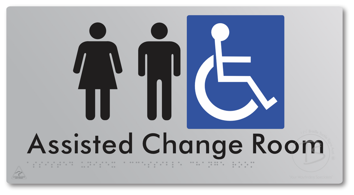 Assisted Unisex Accessible Change Room - Braille Tactile Signs Aust.