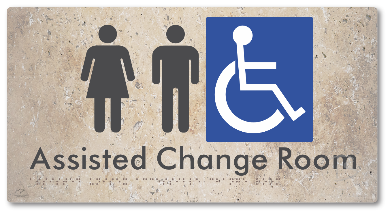 Assisted Unisex Accessible Change Room - Braille Tactile Signs Aust.