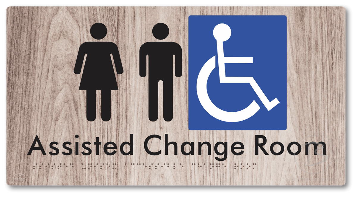 Assisted Unisex Accessible Change Room - Braille Tactile Signs Aust.