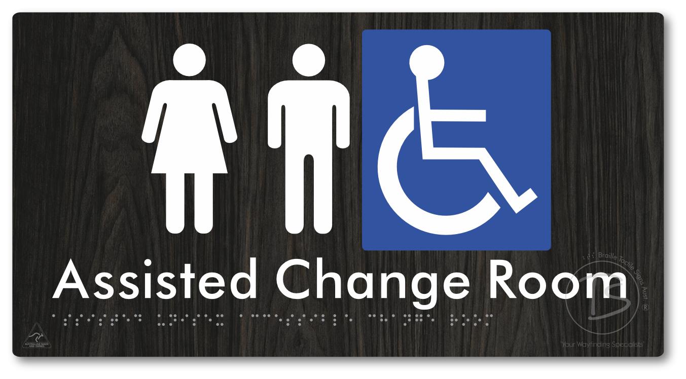 Assisted Unisex Accessible Change Room - Braille Tactile Signs Aust.