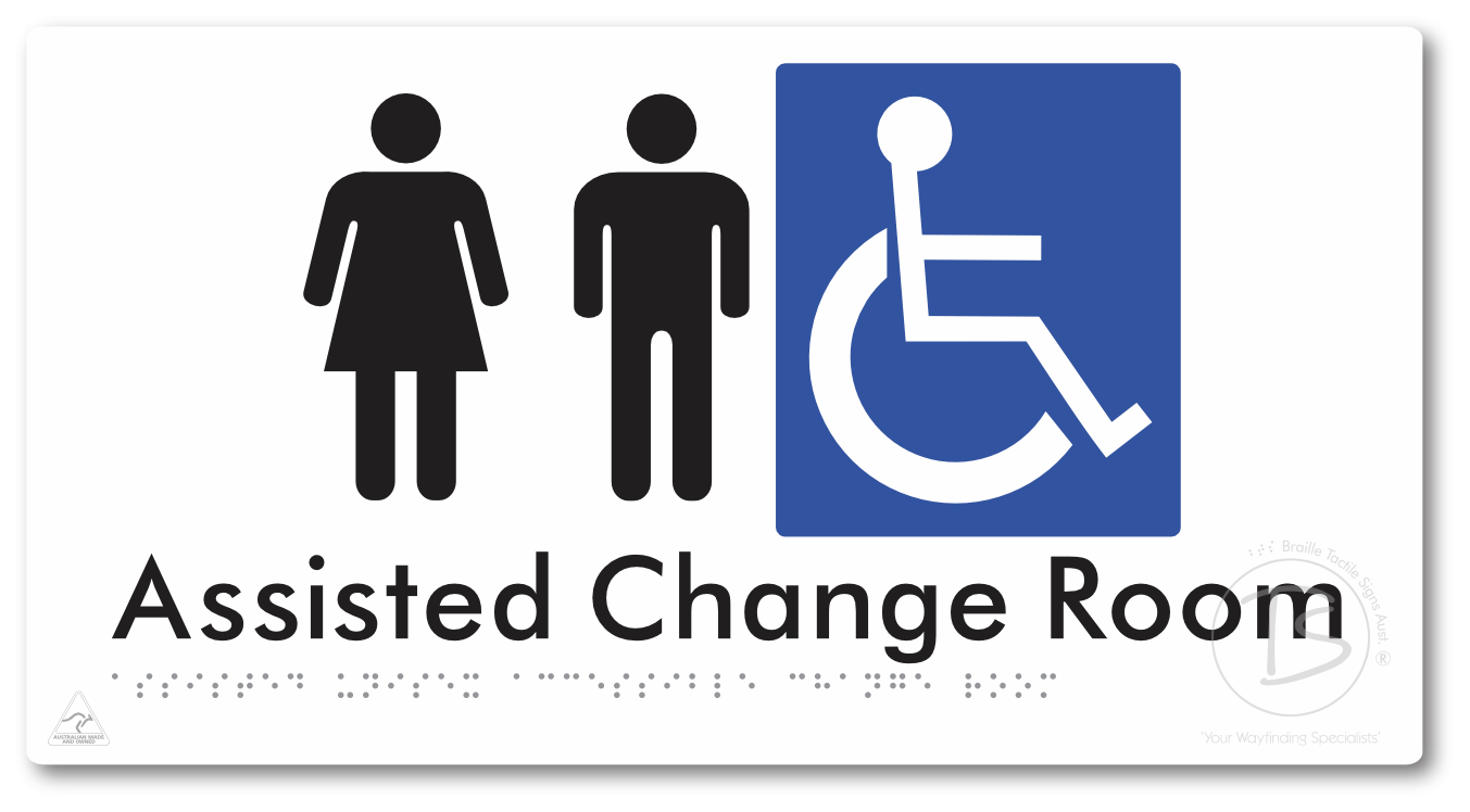 Assisted Unisex Accessible Change Room - Braille Tactile Signs Aust.
