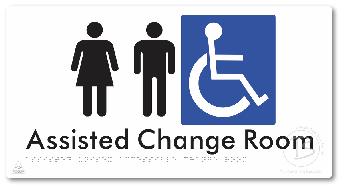 Assisted Unisex Accessible Change Room - Braille Tactile Signs Aust.