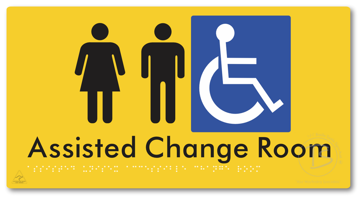 Assisted Unisex Accessible Change Room - Braille Tactile Signs Aust.