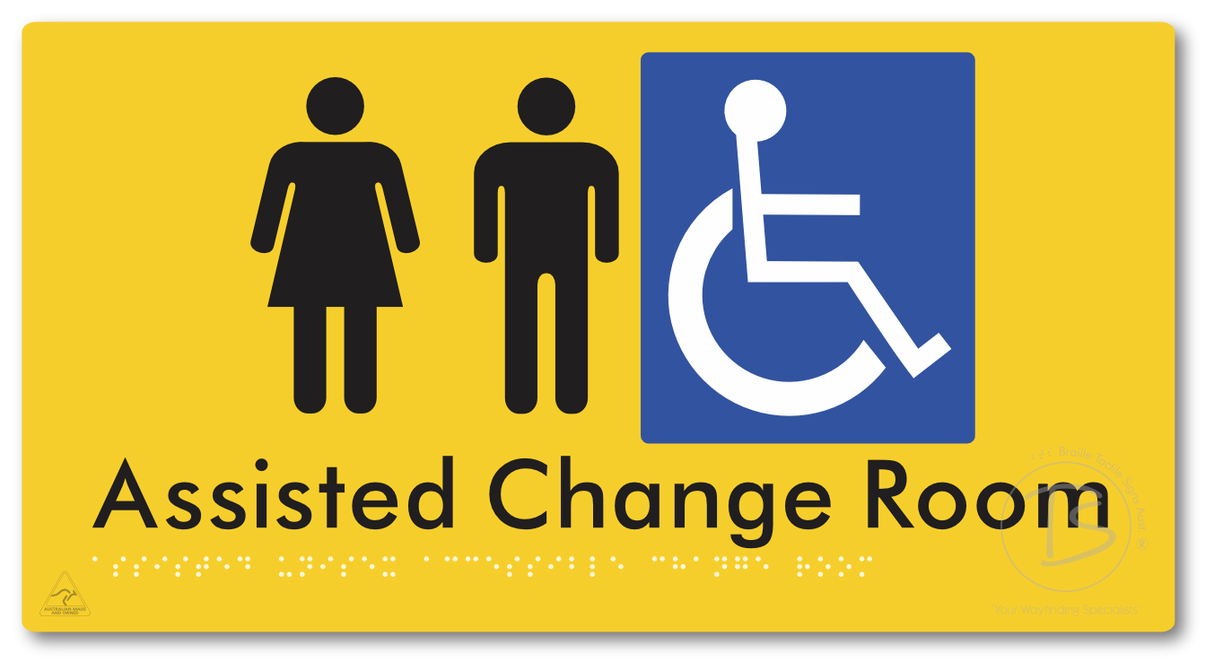 Assisted Unisex Accessible Change Room - Braille Tactile Signs Aust.