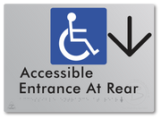 Accessible Entrance at Rear with Large Directional Arrow - Braille Tactile Signs Aust.