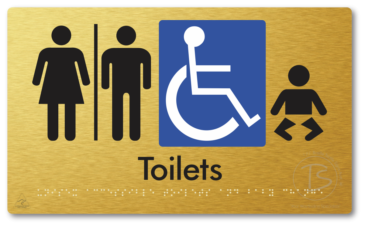 Unisex Accessible Toilets & Baby Change with Air Lock - Braille Tactile Signs Aust.