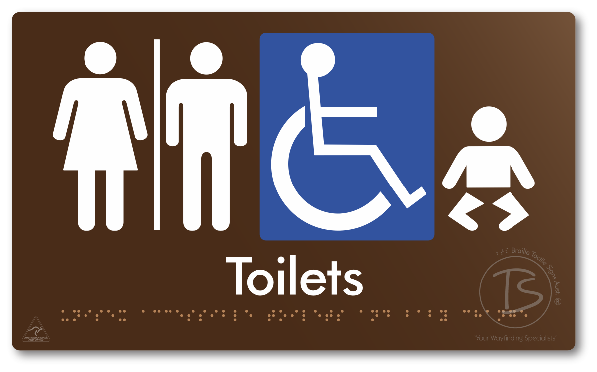 Unisex Accessible Toilets & Baby Change with Air Lock - Braille Tactile Signs Aust.