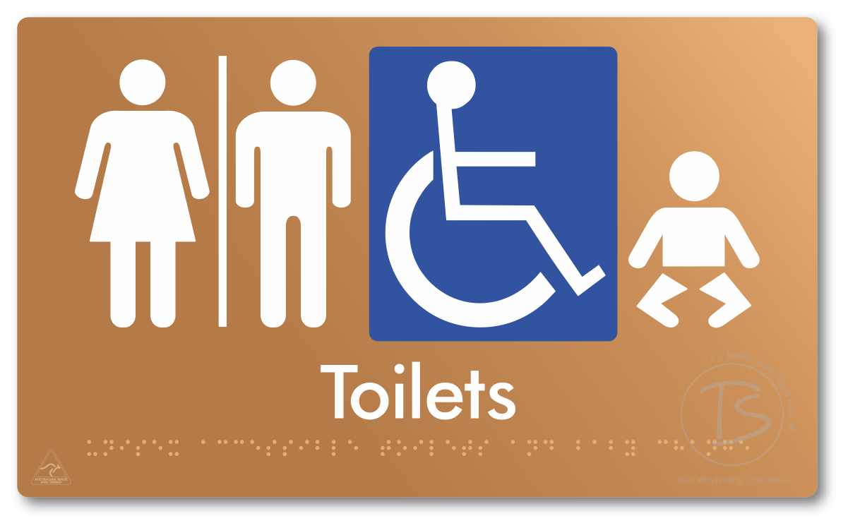Unisex Accessible Toilets & Baby Change with Air Lock - Braille Tactile Signs Aust.
