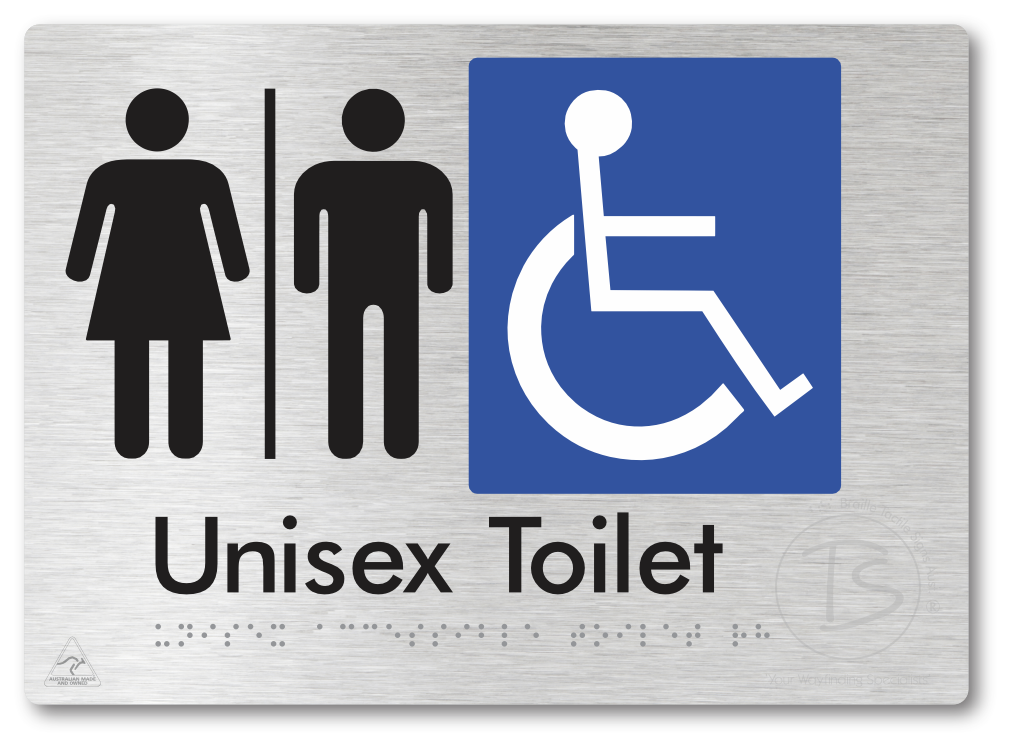 Unisex Accessible Toilet with Airlock - Braille Tactile Signs Aust.