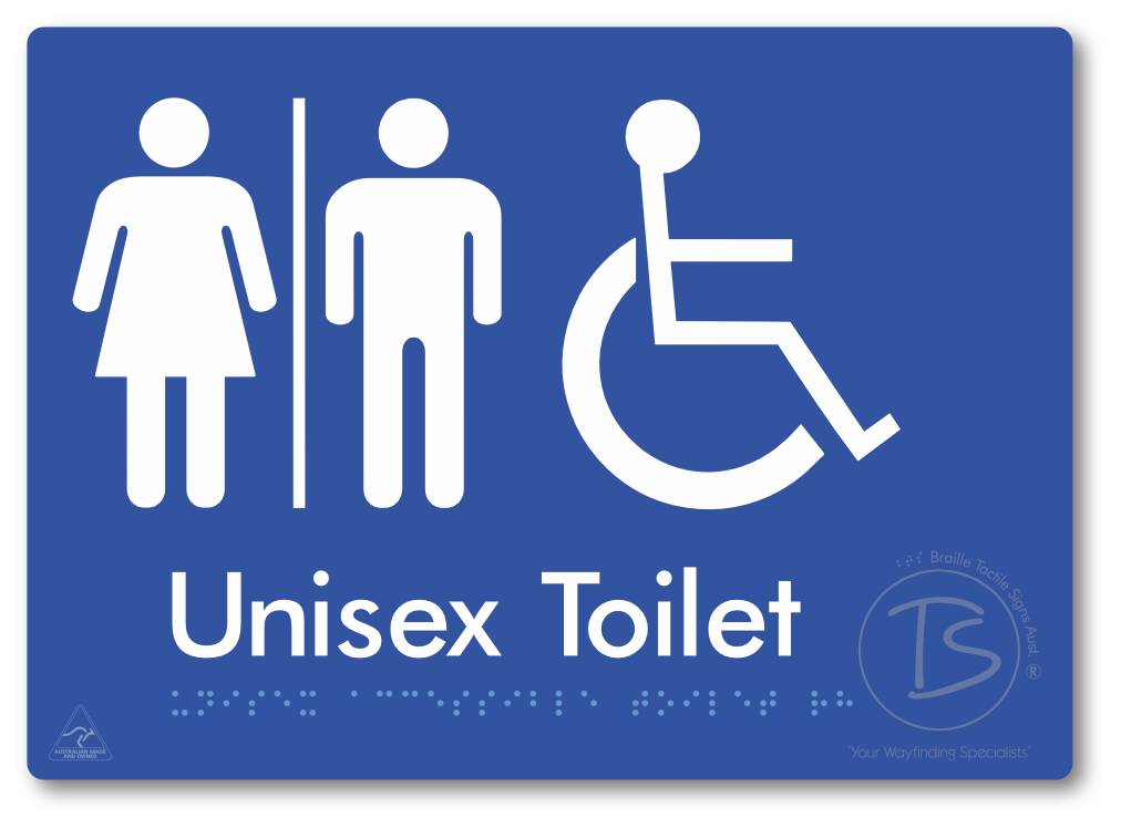 Unisex Accessible Toilet with Airlock - Braille Tactile Signs Aust.