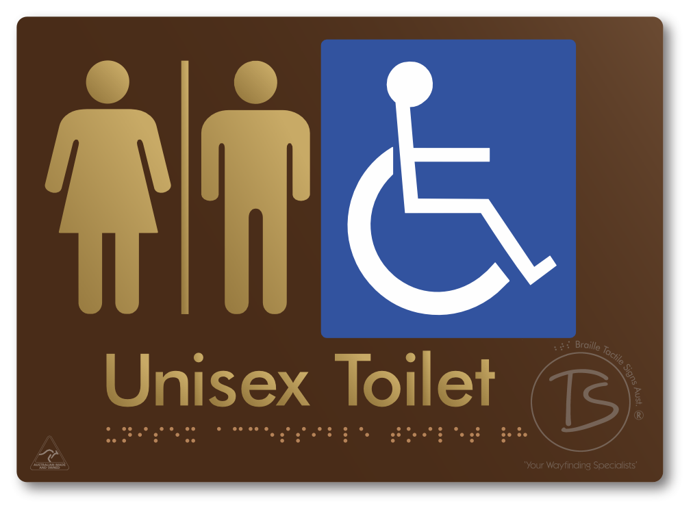 Unisex Accessible Toilet with Airlock - Braille Tactile Signs Aust.