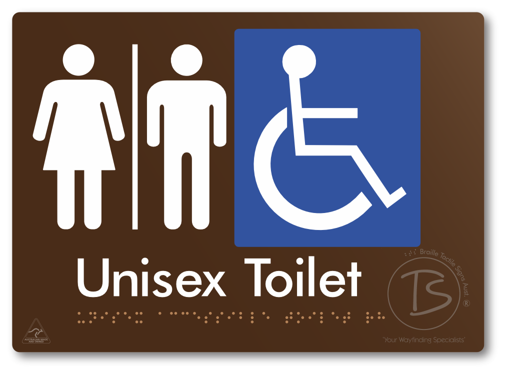 Unisex Accessible Toilet with Airlock - Braille Tactile Signs Aust.