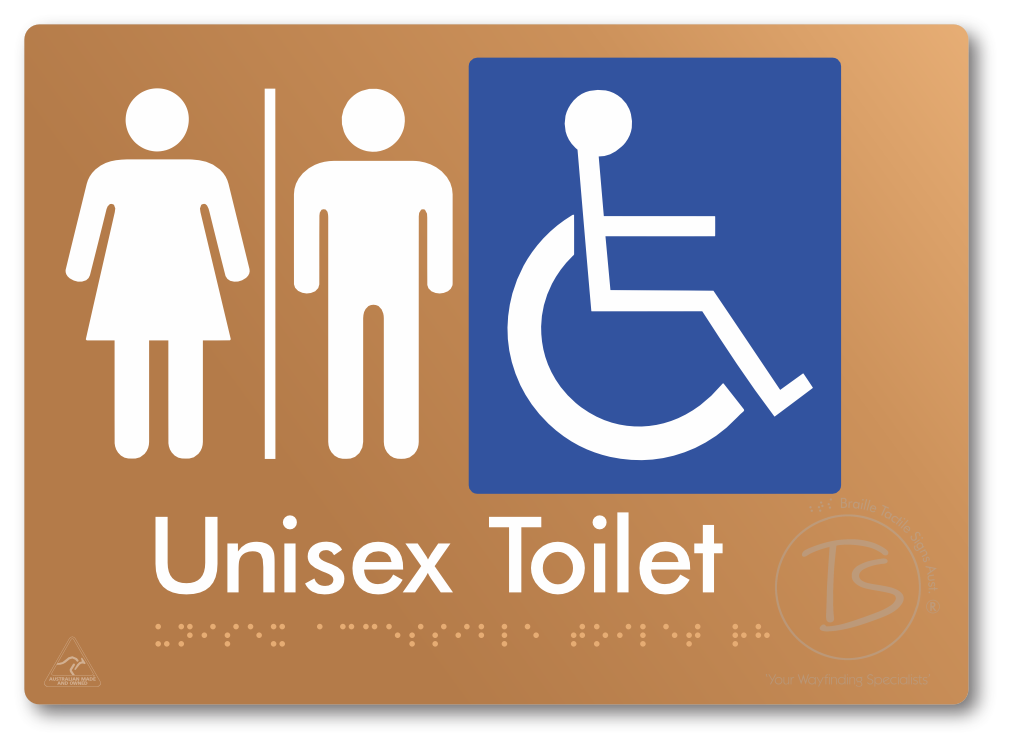 Unisex Accessible Toilet with Airlock - Braille Tactile Signs Aust.