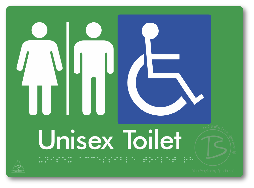 Unisex Accessible Toilet with Airlock - Braille Tactile Signs Aust.