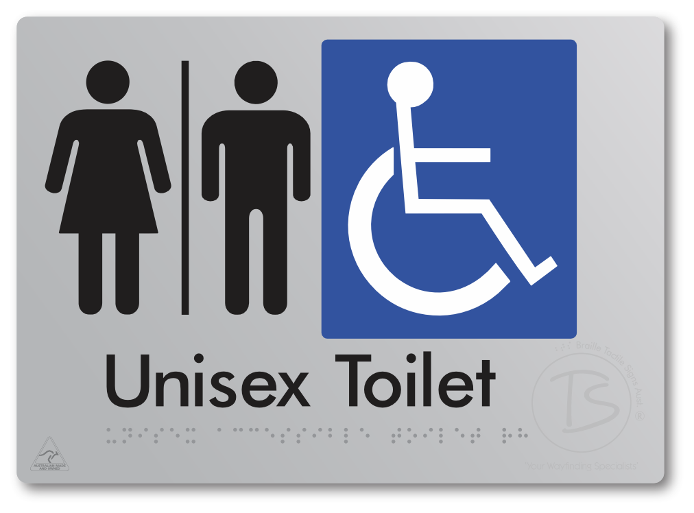 Unisex Accessible Toilet with Airlock - Braille Tactile Signs Aust.