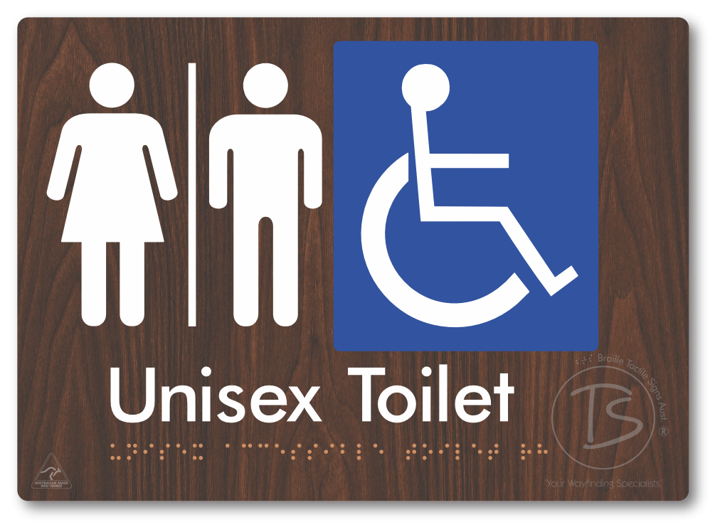 Unisex Accessible Toilet with Airlock - Braille Tactile Signs Aust.