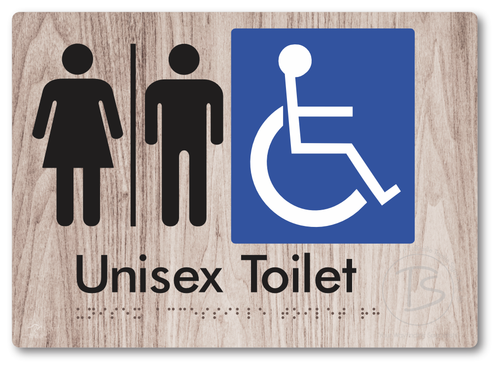 Unisex Accessible Toilet with Airlock - Braille Tactile Signs Aust.