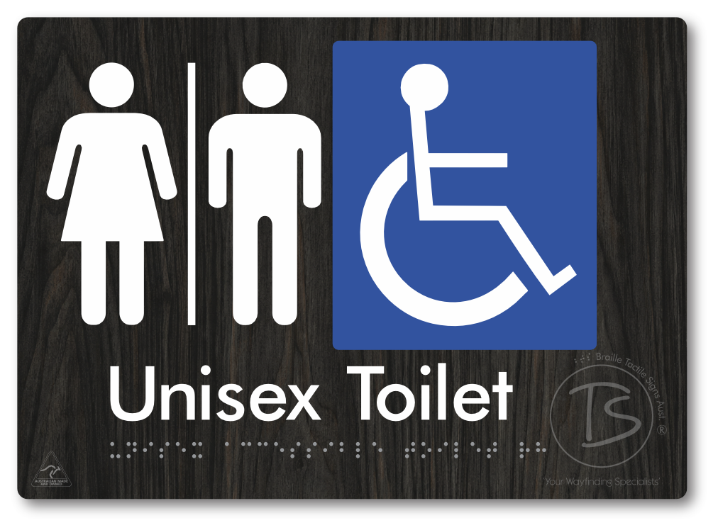 Unisex Accessible Toilet with Airlock - Braille Tactile Signs Aust.
