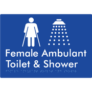 Female Ambulant Toilet & Shower - Braille Tactile Signs Aust.