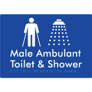 Male Ambulant Toilet & Shower - Braille Tactile Signs Aust.