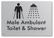 Male Ambulant Toilet & Shower - Braille Tactile Signs Aust.