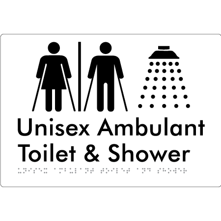 Unisex Ambulant Toilet & Shower With Air-Lock - Braille Tactile Signs Aust.