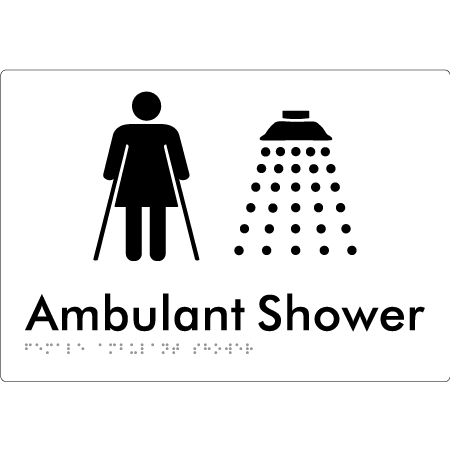 Female Ambulant Shower - Braille Tactile Signs Aust.