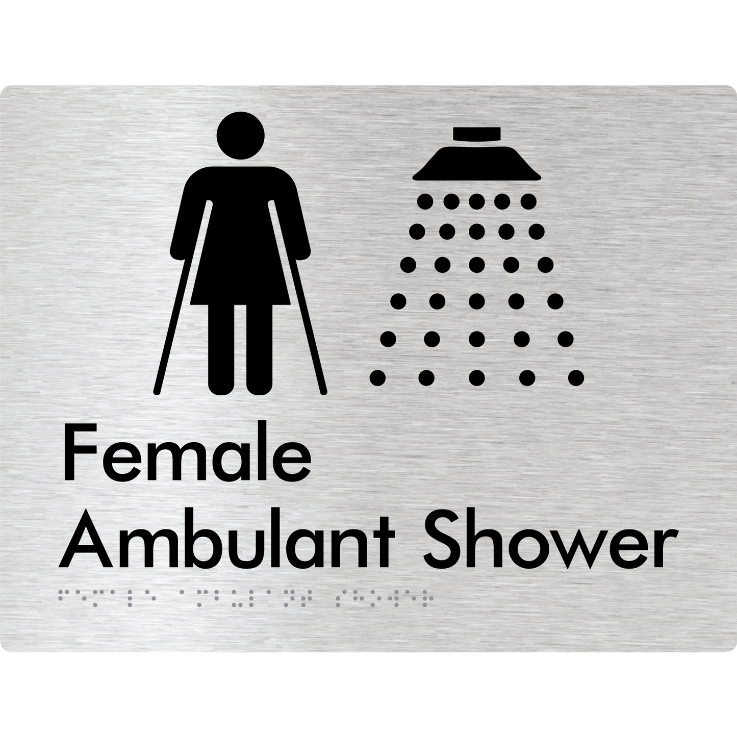 Female Ambulant Shower - Braille Tactile Signs Aust.