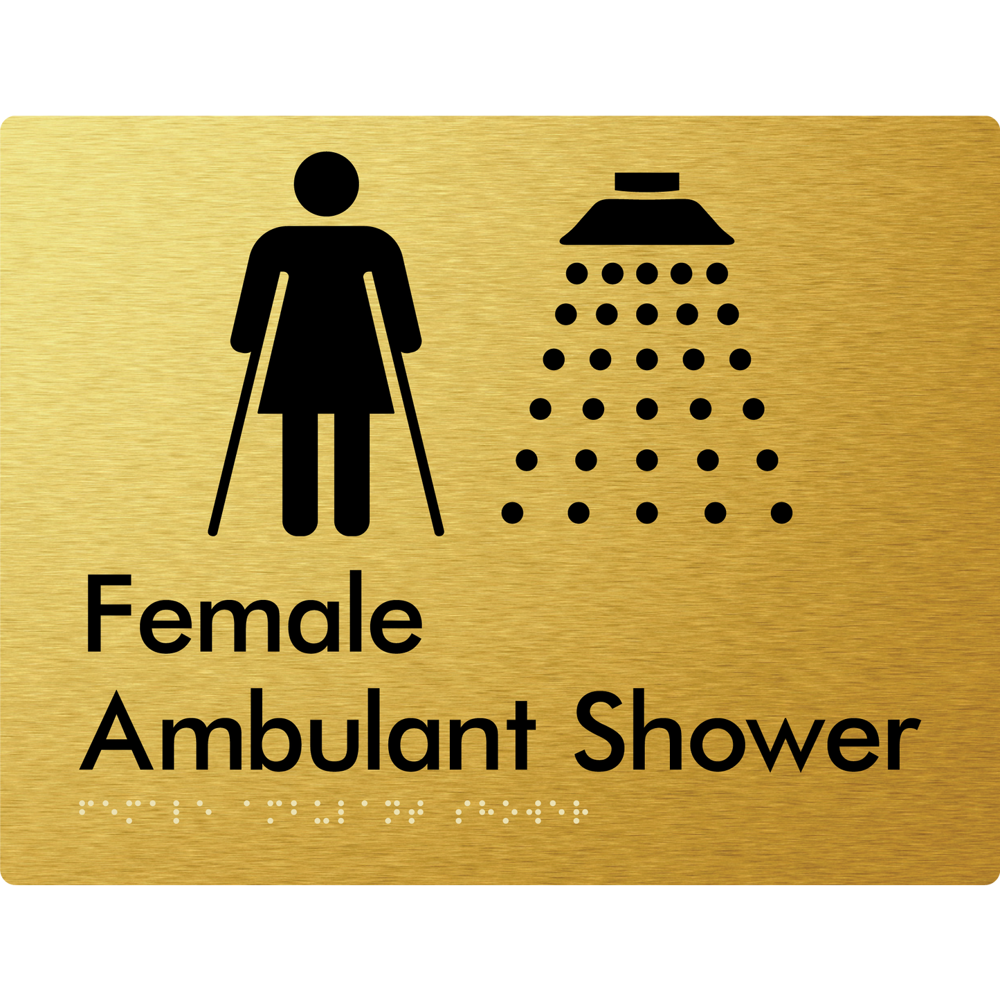 Female Ambulant Shower - Braille Tactile Signs Aust.