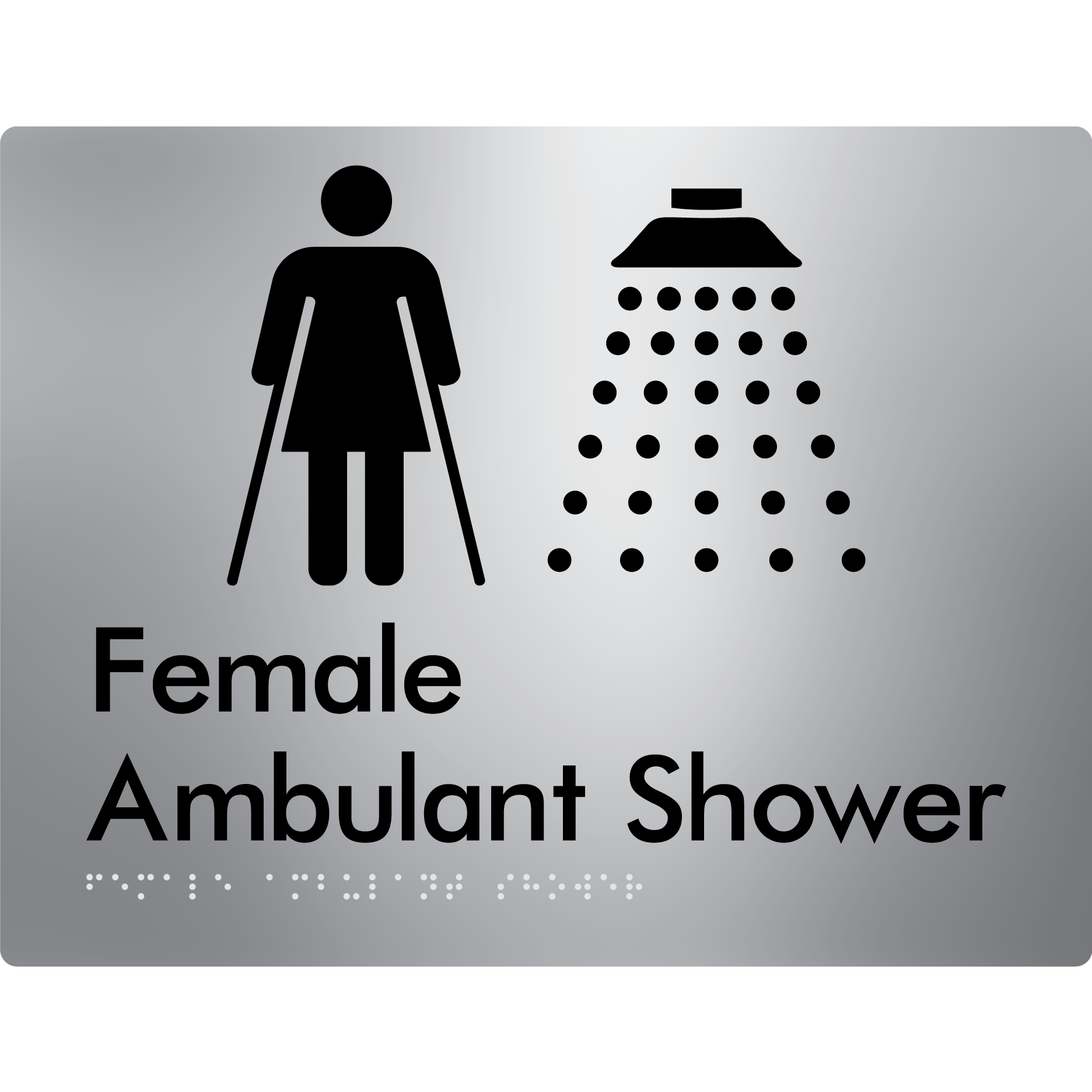 Female Ambulant Shower - Braille Tactile Signs Aust.