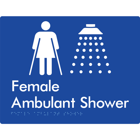 Female Ambulant Shower - Braille Tactile Signs Aust.