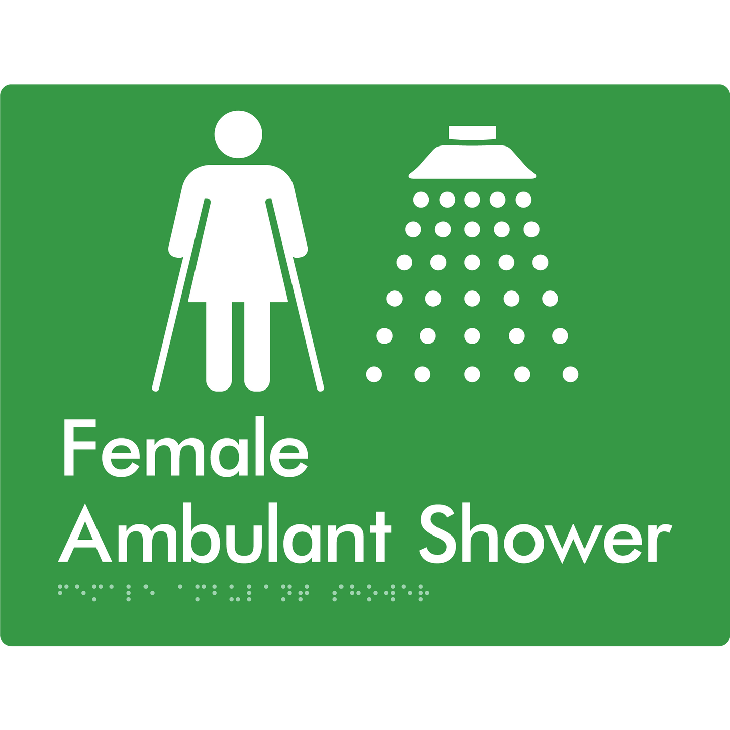 Female Ambulant Shower - Braille Tactile Signs Aust.