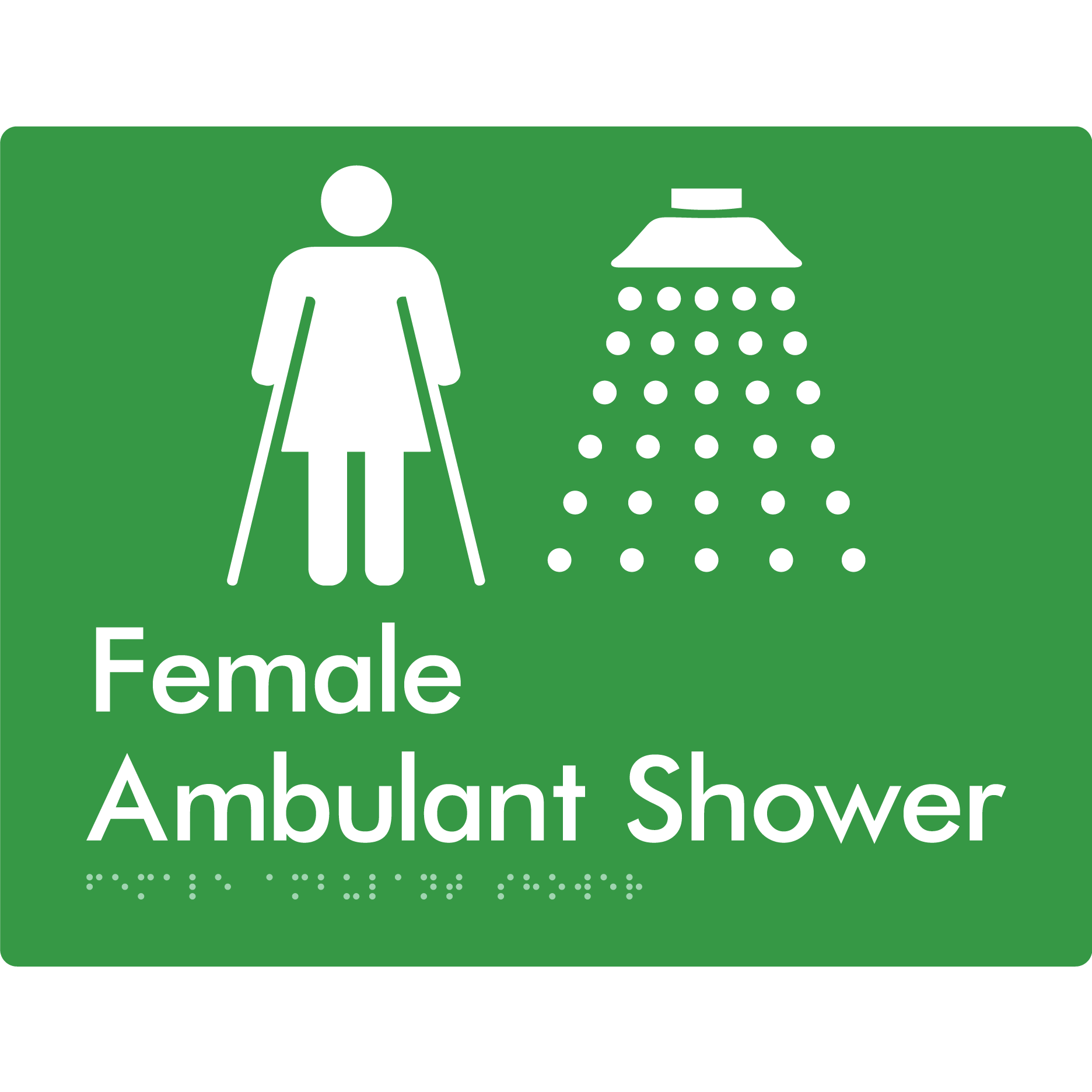 Female Ambulant Shower - Braille Tactile Signs Aust.