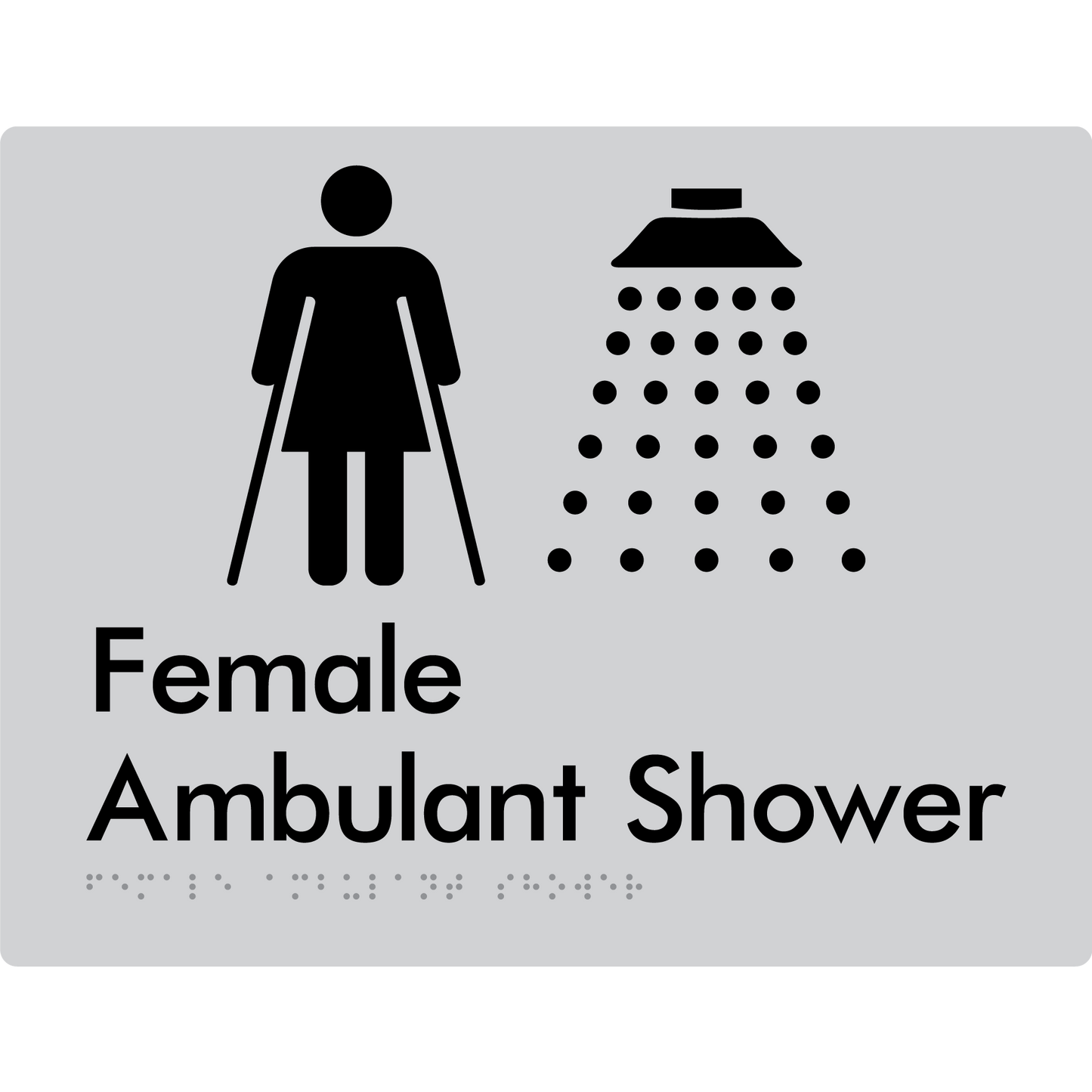 Female Ambulant Shower - Braille Tactile Signs Aust.