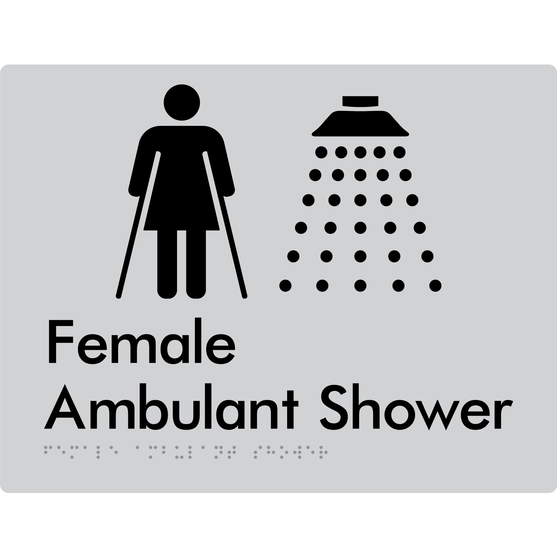 Female Ambulant Shower - Braille Tactile Signs Aust.