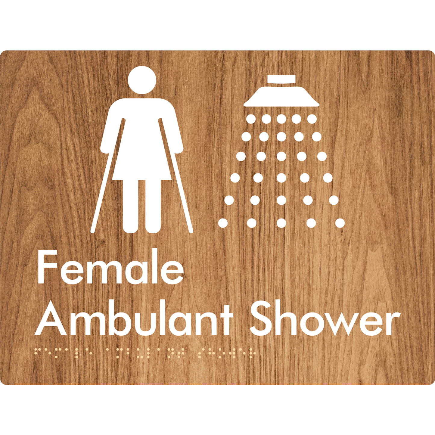 Female Ambulant Shower - Braille Tactile Signs Aust.