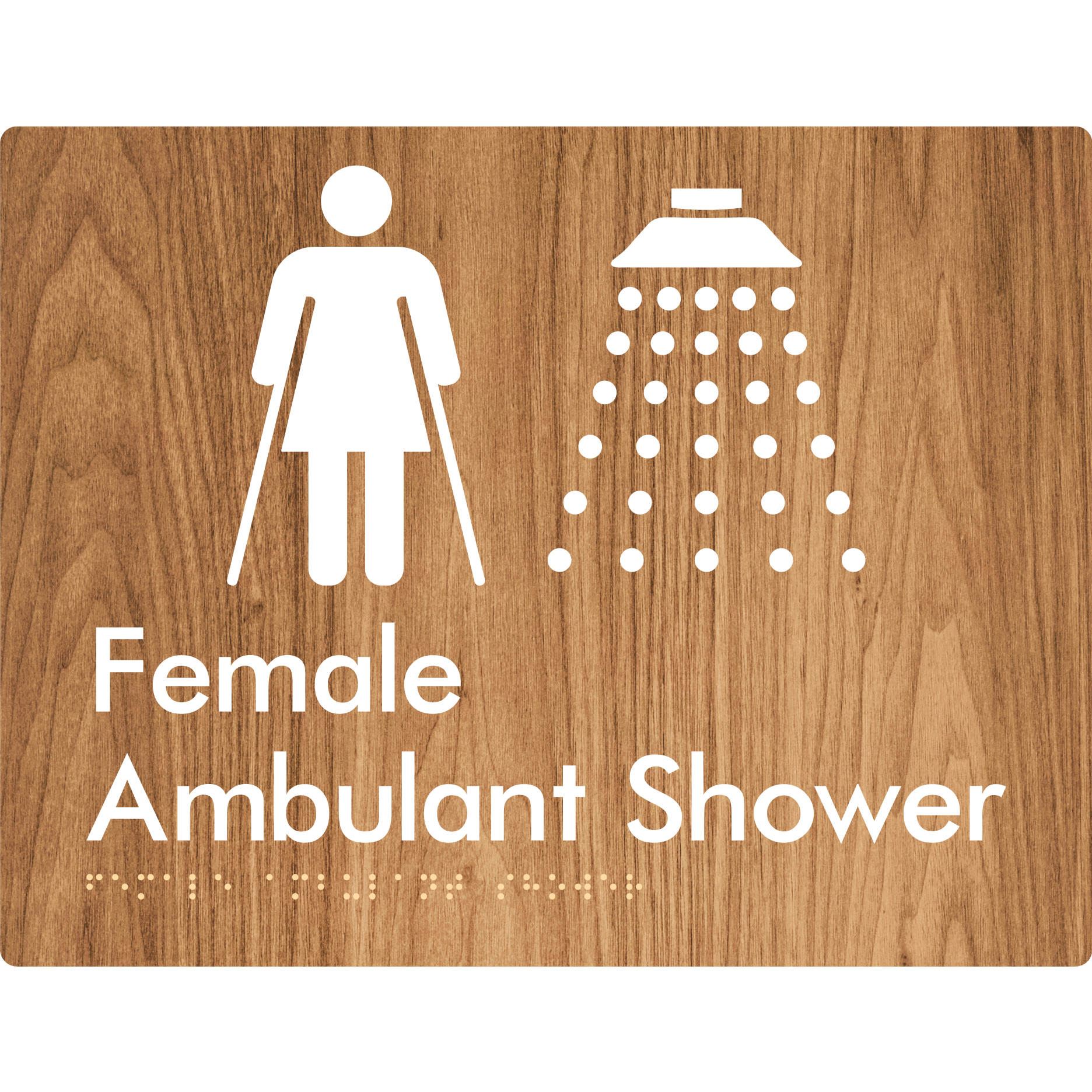 Female Ambulant Shower - Braille Tactile Signs Aust.