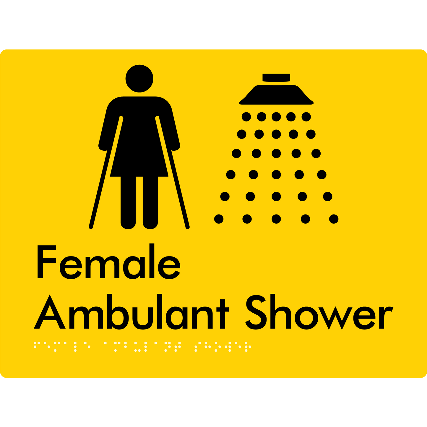 Female Ambulant Shower - Braille Tactile Signs Aust.