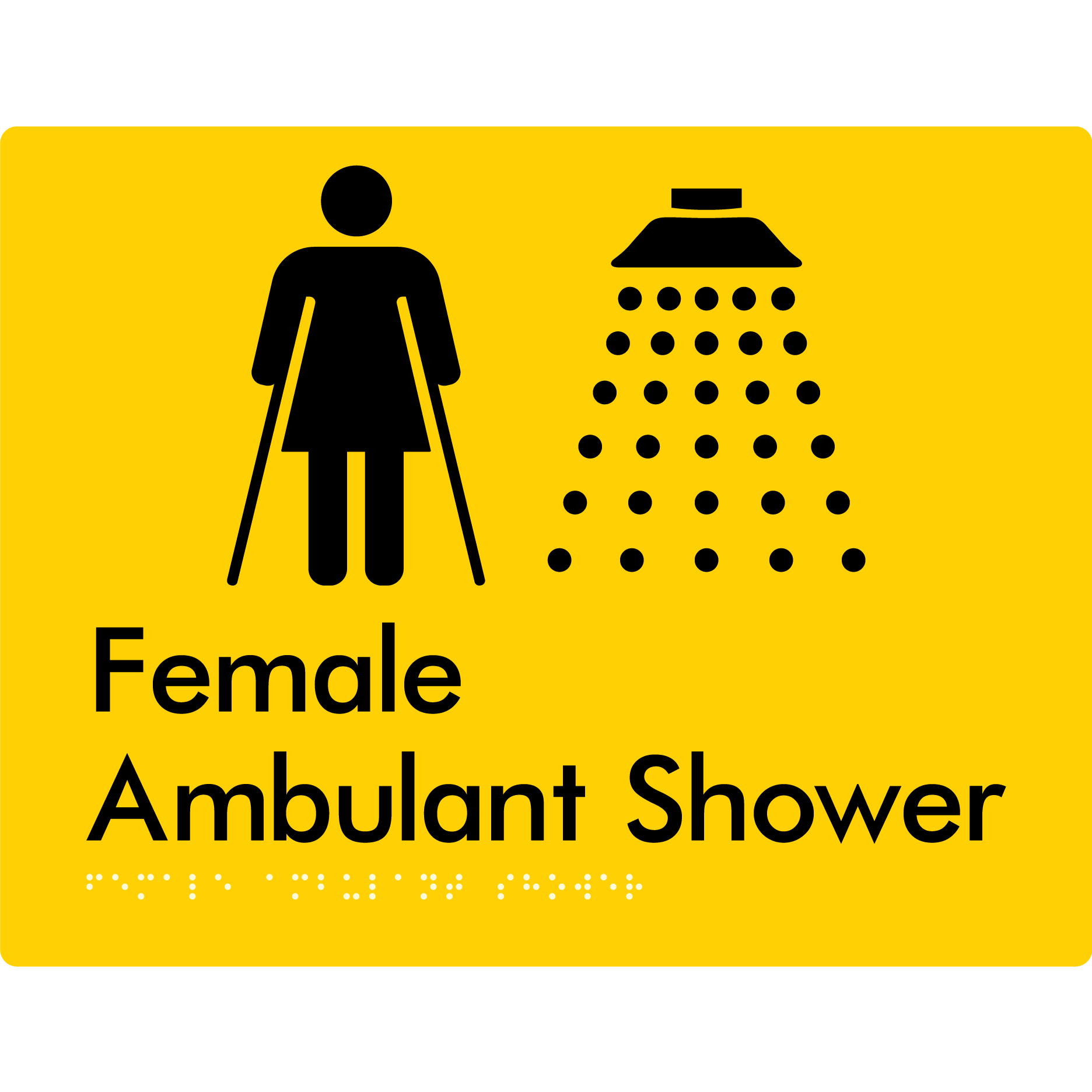 Female Ambulant Shower - Braille Tactile Signs Aust.