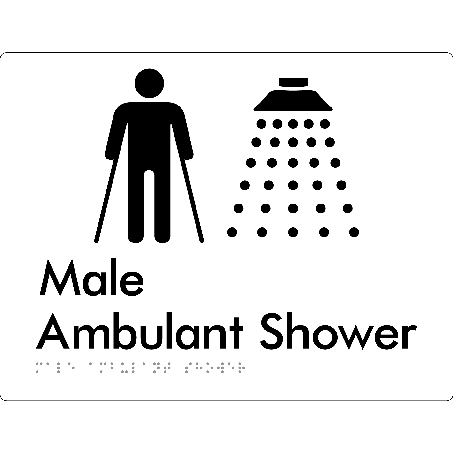 Male Ambulant Shower - Braille Tactile Signs Aust.