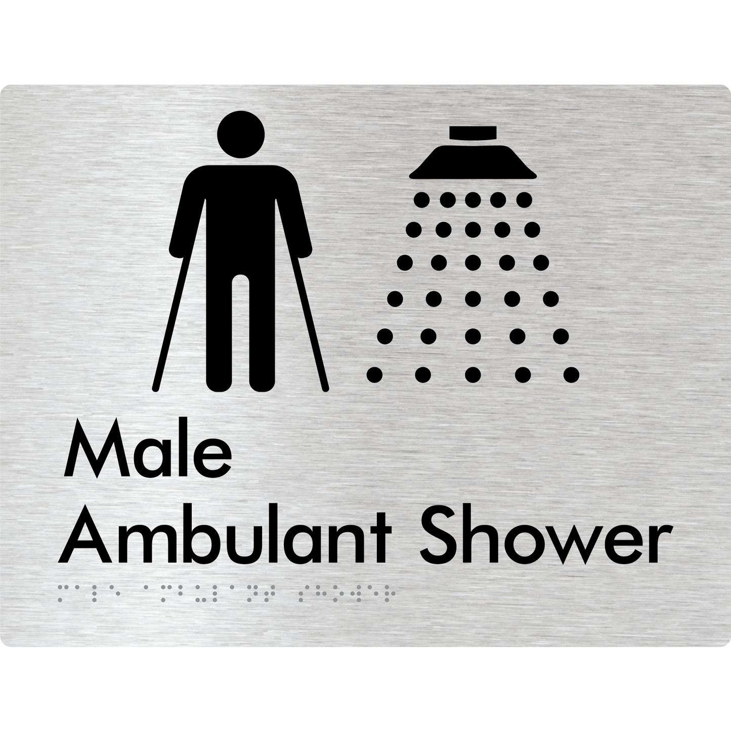 Male Ambulant Shower - Braille Tactile Signs Aust.