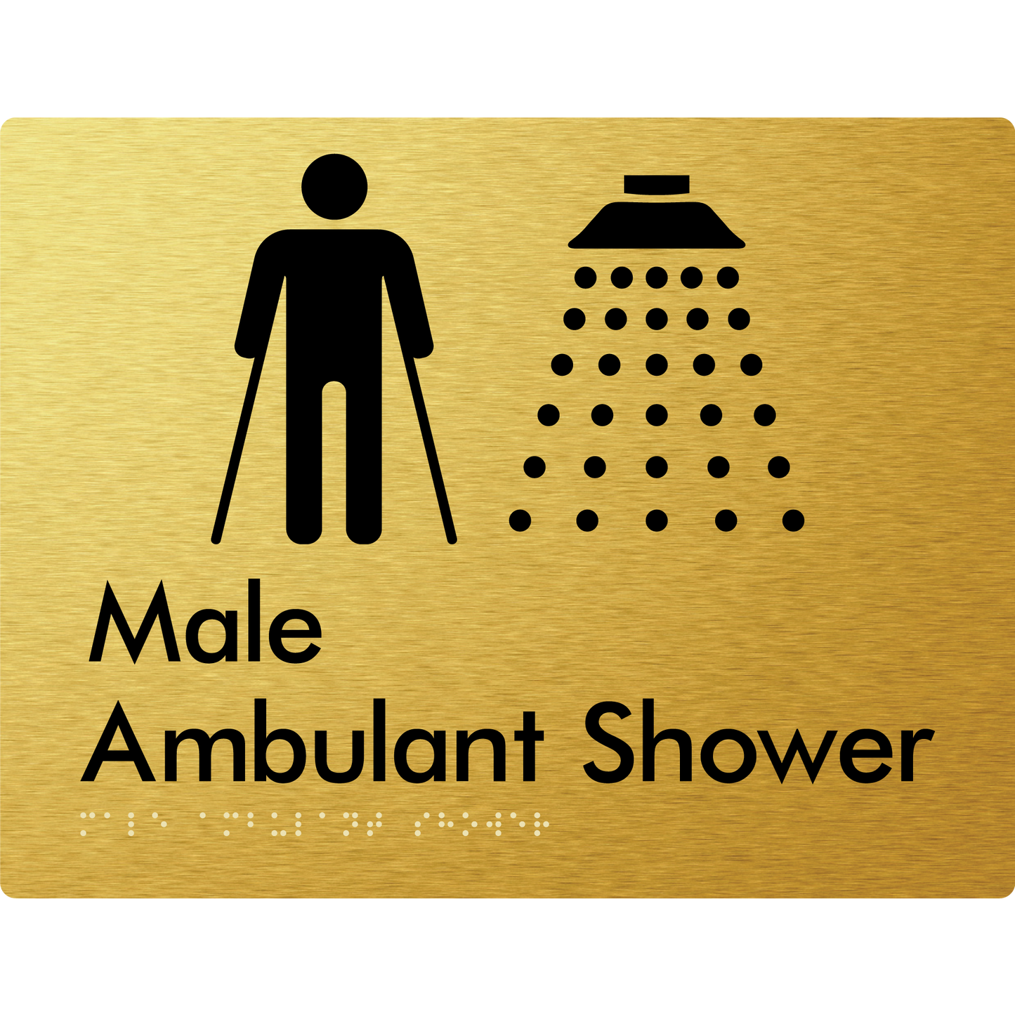 Male Ambulant Shower - Braille Tactile Signs Aust.