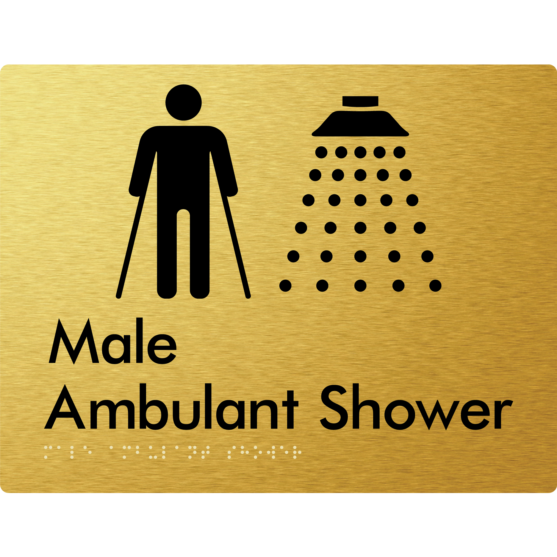 Male Ambulant Shower - Braille Tactile Signs Aust.