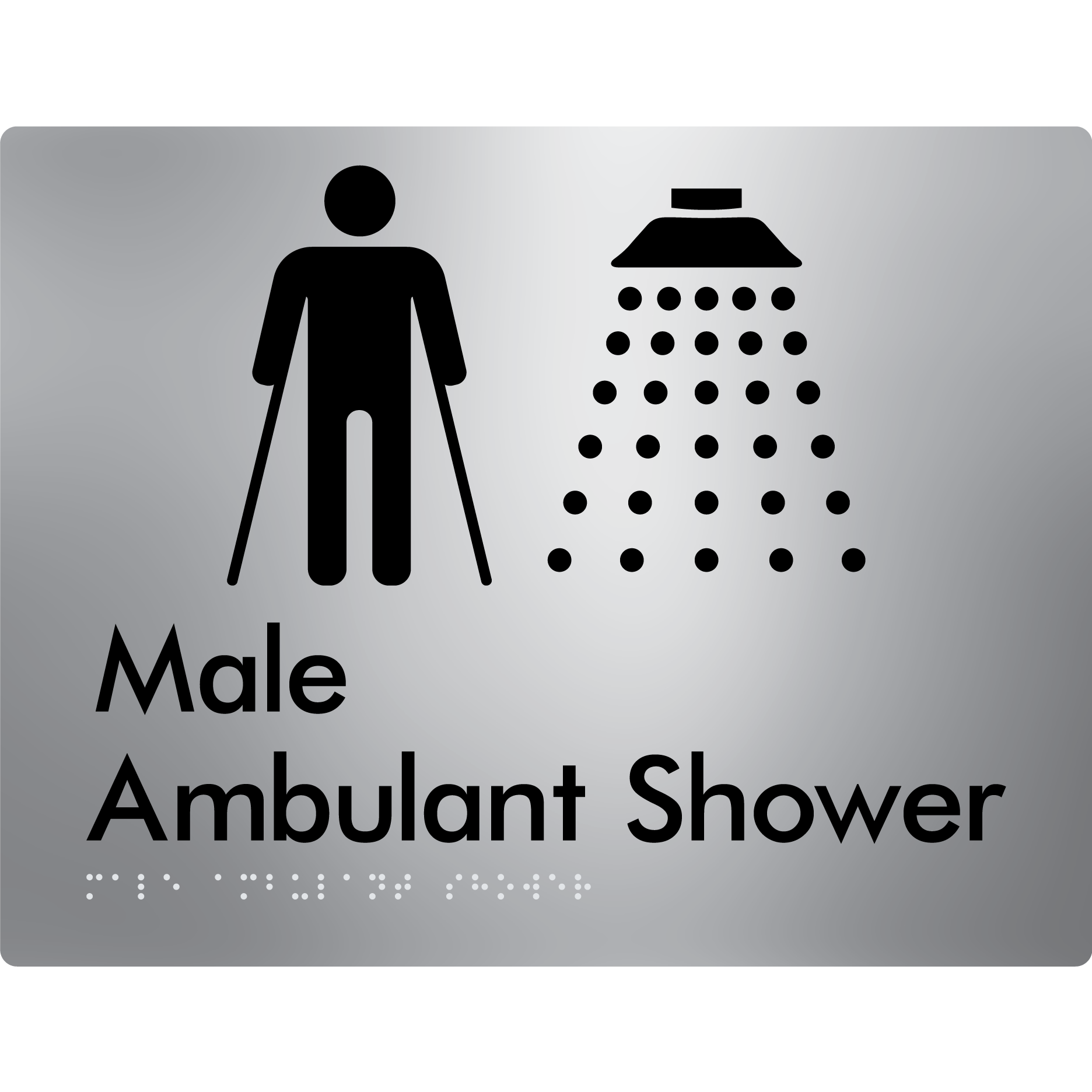 Male Ambulant Shower - Braille Tactile Signs Aust.
